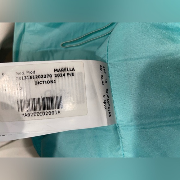 New! Marella Italy Blue Diction1 Strapless Cropped Top 🩵 42 or US Medium NWT! - Picture 15 of 15